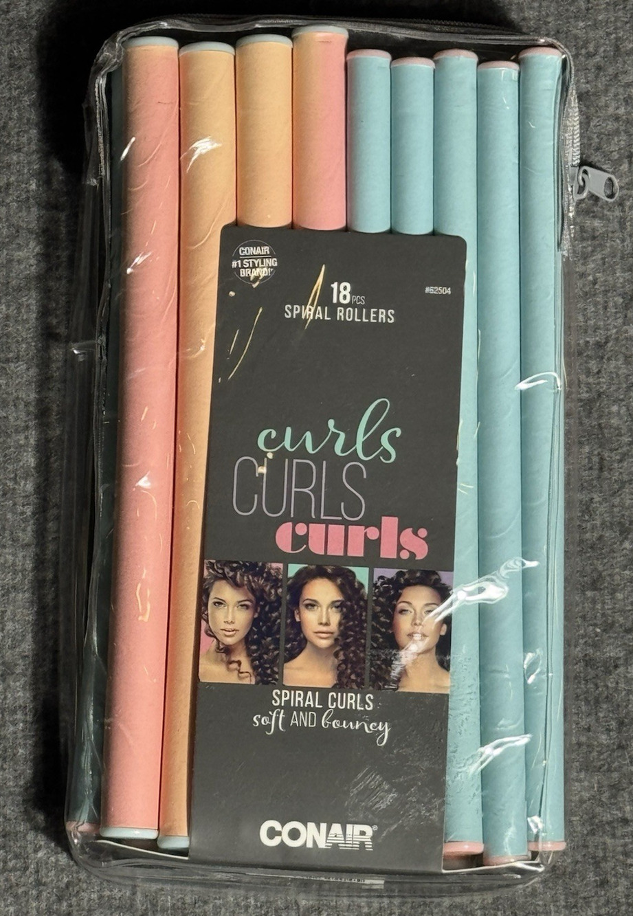 Conair 18-Piece Spiral Rollers Curls Flexible Soft and Bouncy - 62504
